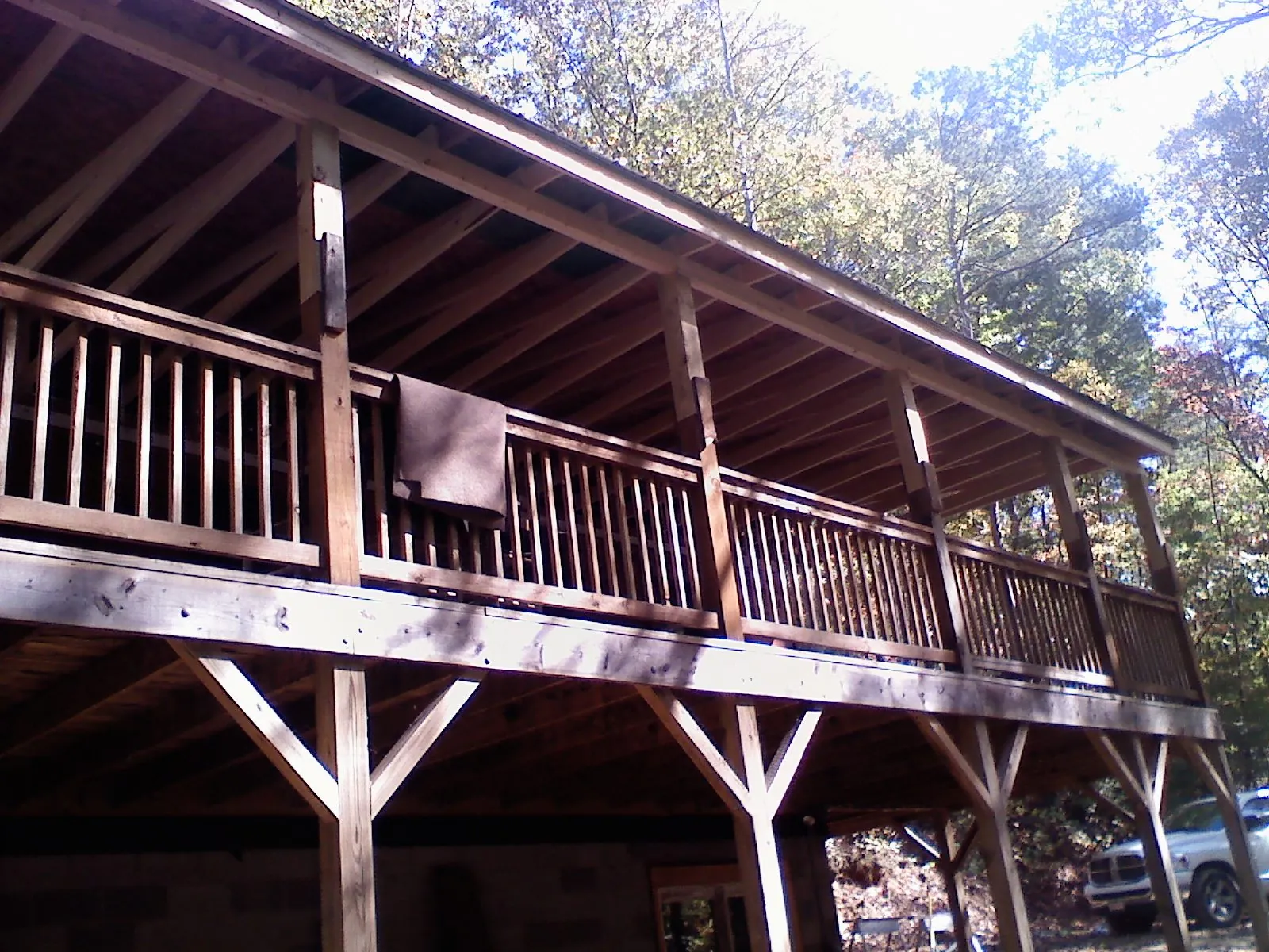 Timber framing under a new elevated porch and deck — Roof Leak Repair in Patrick by Roofing Brothers